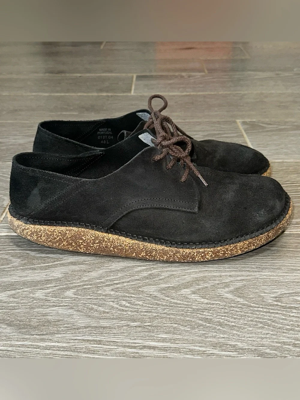 Birkenstock Gary Black Soft Suede Oxford Lace Up Barefoot Casual Men’s 13 Shoe